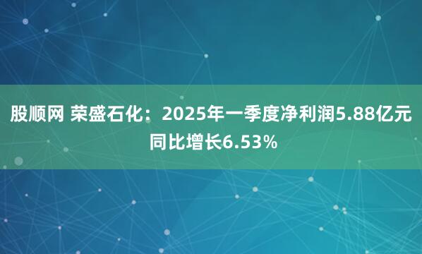 股顺网 荣盛石化：2025年一季度净利润5.88亿元 同比增长6.53%