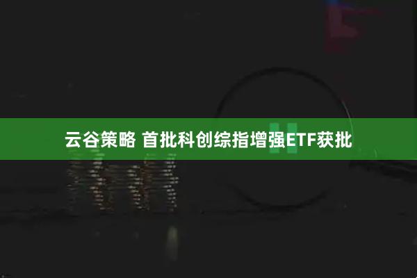 云谷策略 首批科创综指增强ETF获批